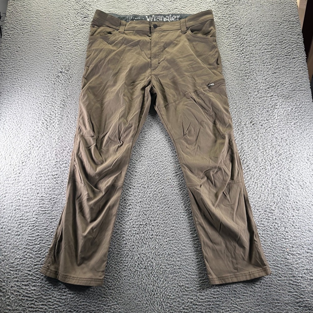 Wrangler ATG Pant Mens 40x30 Brown Nylon Windbreaker Straight Hiking‎ Gorpcore
